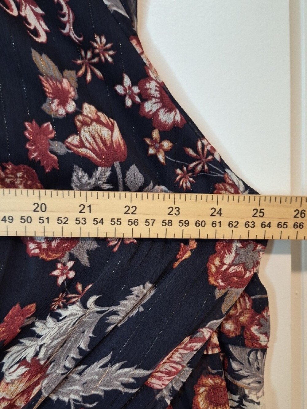 Maurices Navy Floral Peasant Blouse with Rose Print Size XL - Picture 8 of 12
